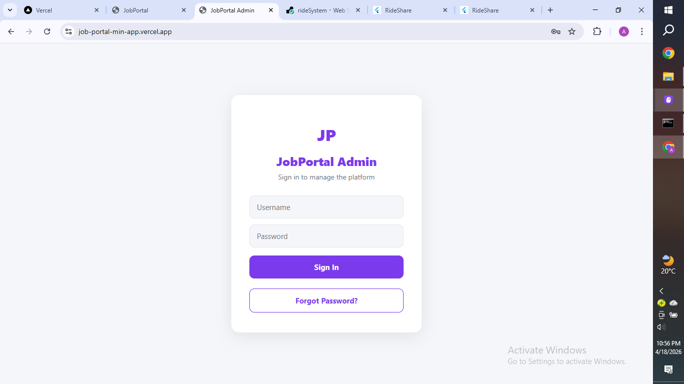 JobPortal — Admin Dashboard